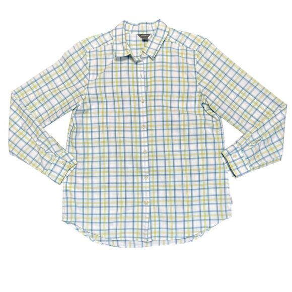 Eddie Bauer Womens Button Down Shirt Blouse Top Plaid Collared Small - Picture 1 of 10